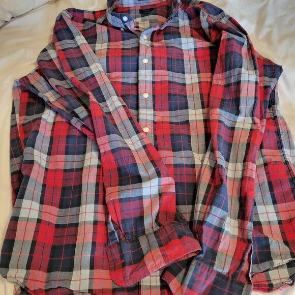 J Crew Mens size XL Slim Button Down Color Plaid Long Sleeve - Picture 5 of 9